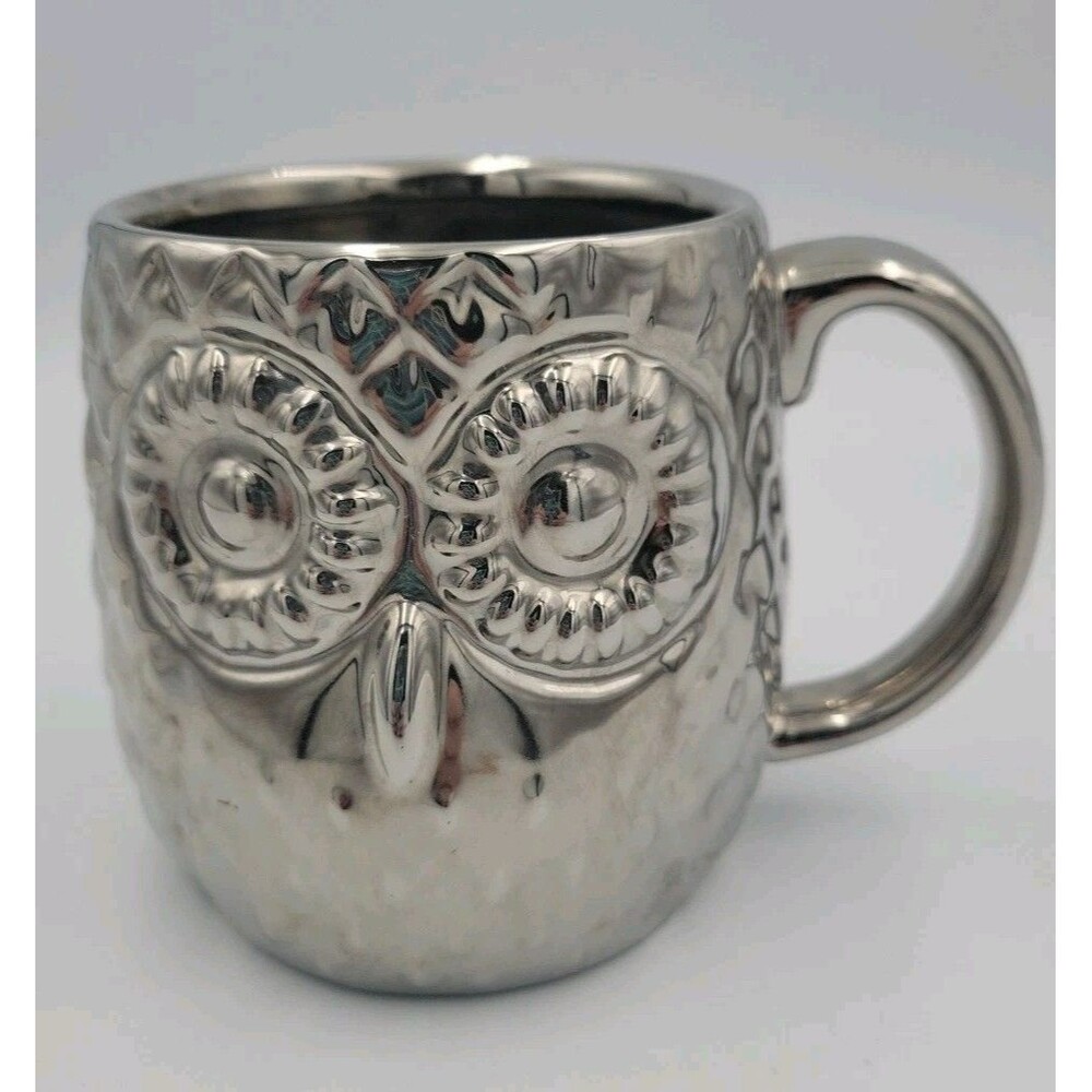 OWL-4” Coffee Mug-Metallic Sliver 16oz - Home Essentials